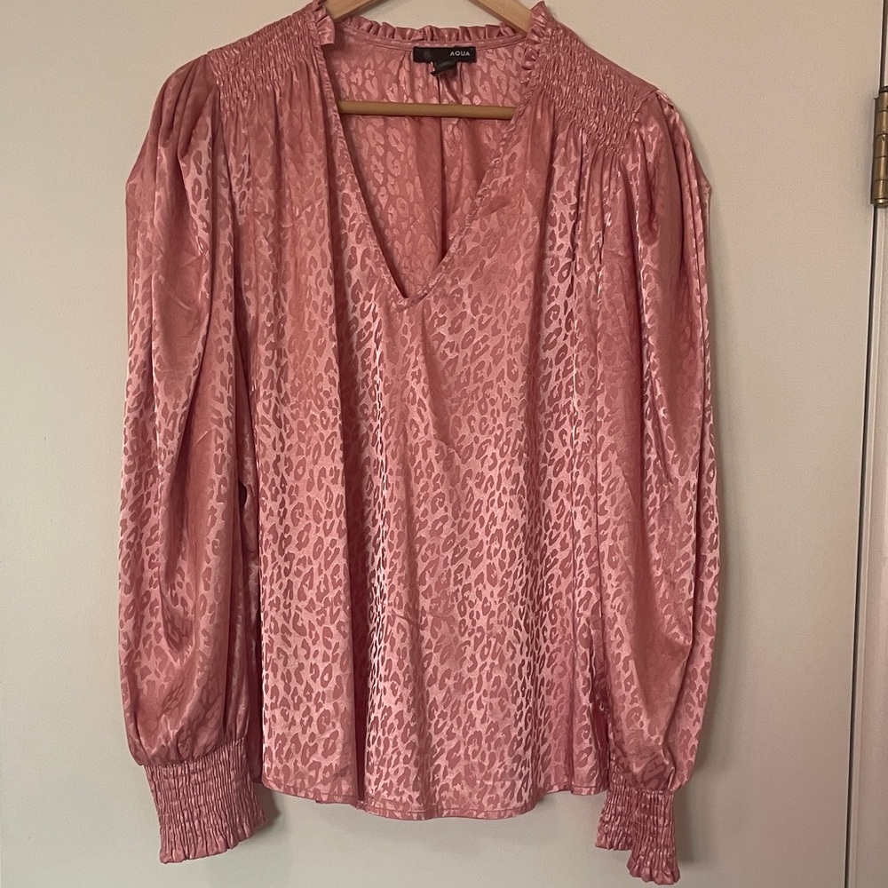 Aqua Pink Leopard Print Blouse